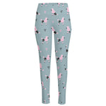 Poodle And Crown Pattern Print High-Waisted Pocket Leggings