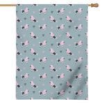 Poodle And Crown Pattern Print House Flag