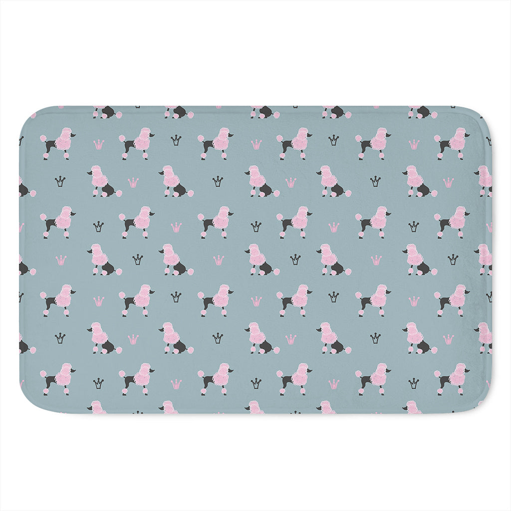Poodle And Crown Pattern Print Indoor Door Mat