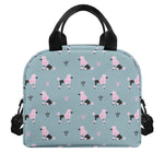 Poodle And Crown Pattern Print Insulated Lunch Bag