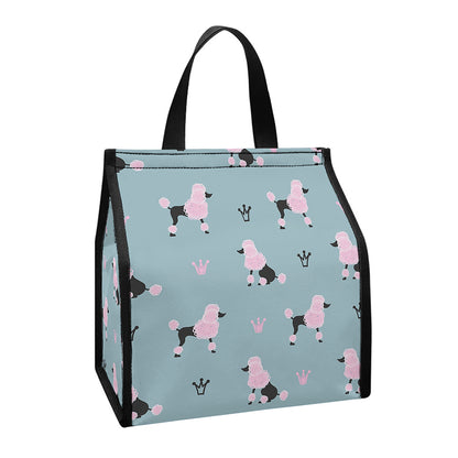 Poodle And Crown Pattern Print Insulated Lunch Tote