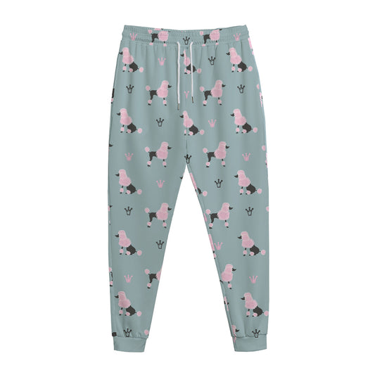 Poodle And Crown Pattern Print Jogger Pants