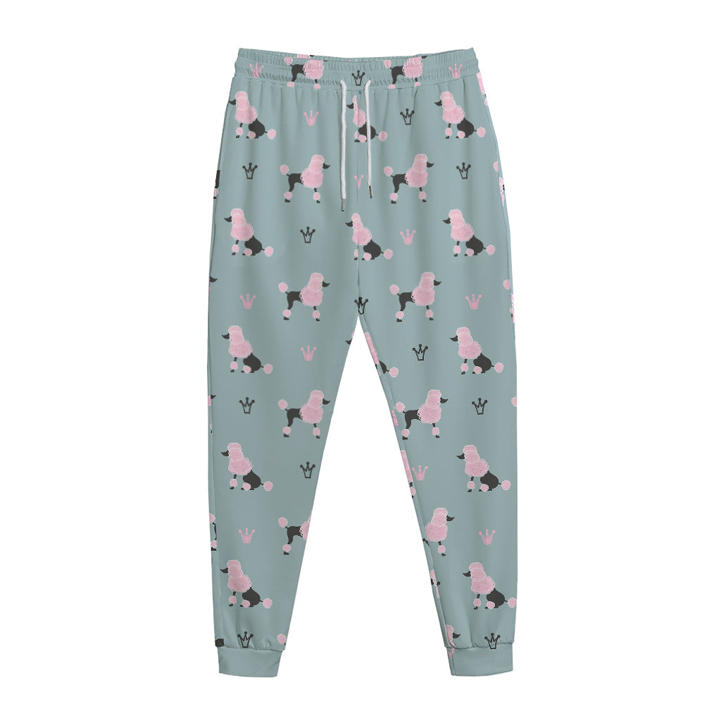 Poodle And Crown Pattern Print Jogger Pants