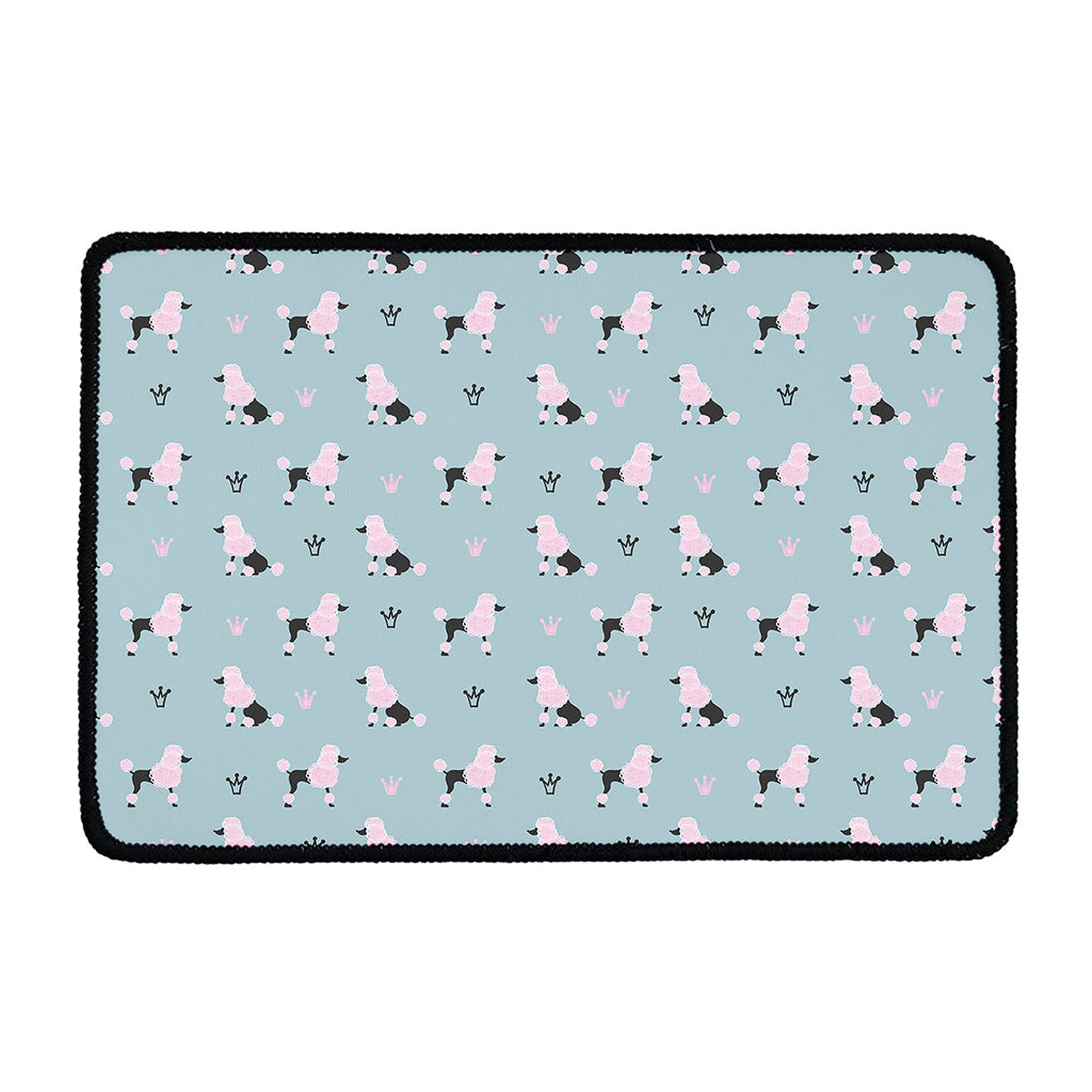 Poodle And Crown Pattern Print Kitchen Mat