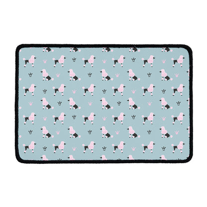 Poodle And Crown Pattern Print Kitchen Mat