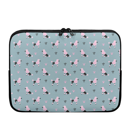 Poodle And Crown Pattern Print Laptop Sleeve