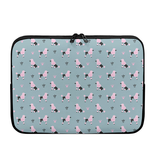 Poodle And Crown Pattern Print Laptop Sleeve