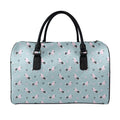 Poodle And Crown Pattern Print Leather Duffel Bag