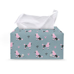Poodle And Crown Pattern Print Leather Tissue Box Cover