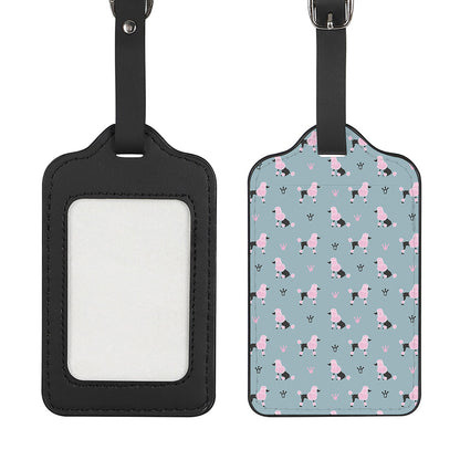 Poodle And Crown Pattern Print Luggage Tag