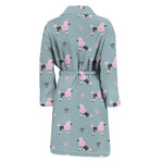 Poodle And Crown Pattern Print Men's Bathrobe