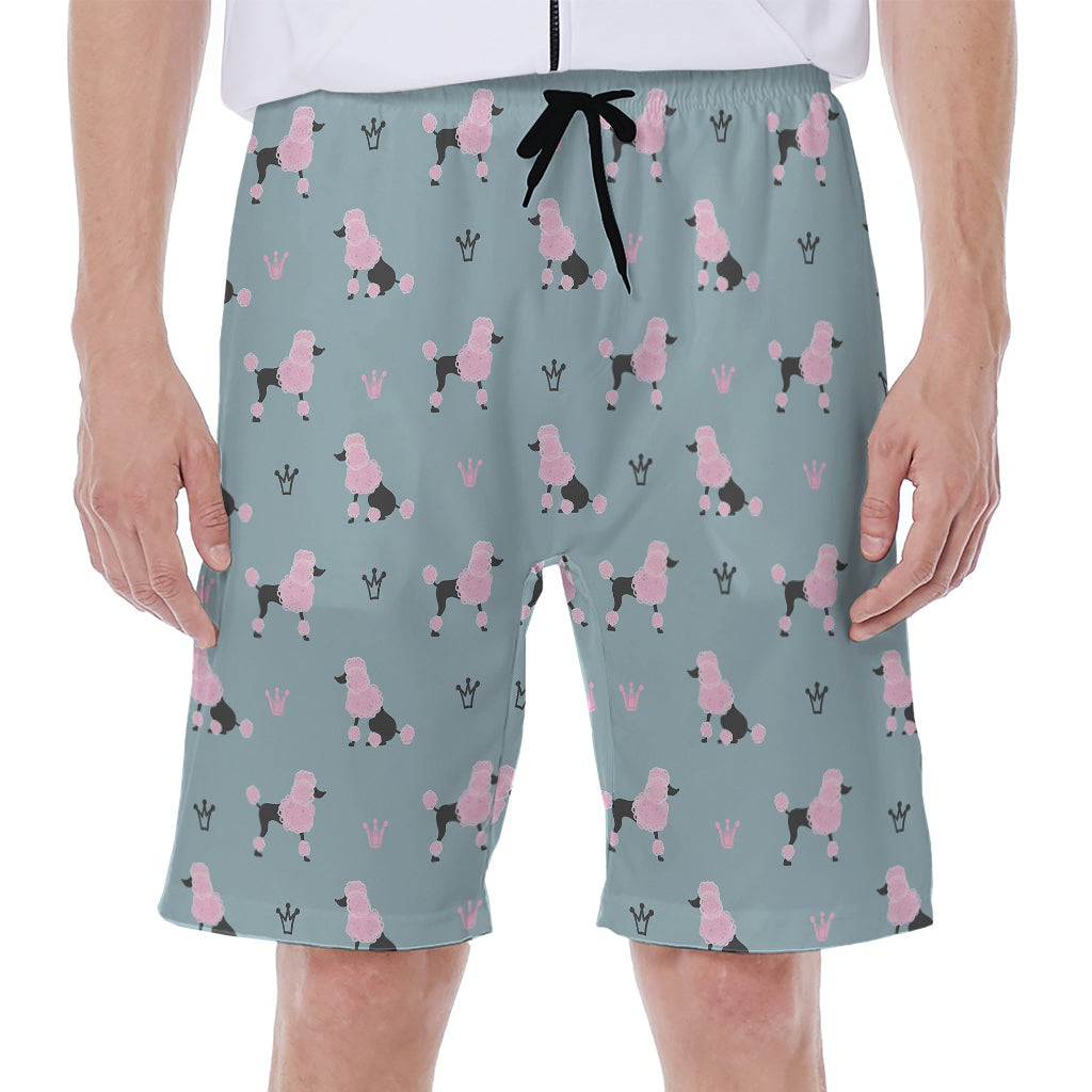 Poodle And Crown Pattern Print Men's Beach Shorts
