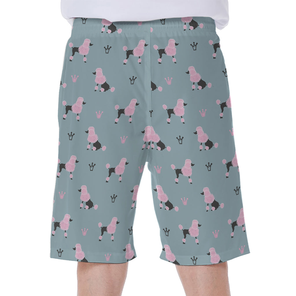 Poodle And Crown Pattern Print Men's Beach Shorts