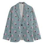 Poodle And Crown Pattern Print Men's Blazer