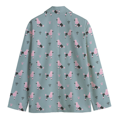 Poodle And Crown Pattern Print Men's Blazer