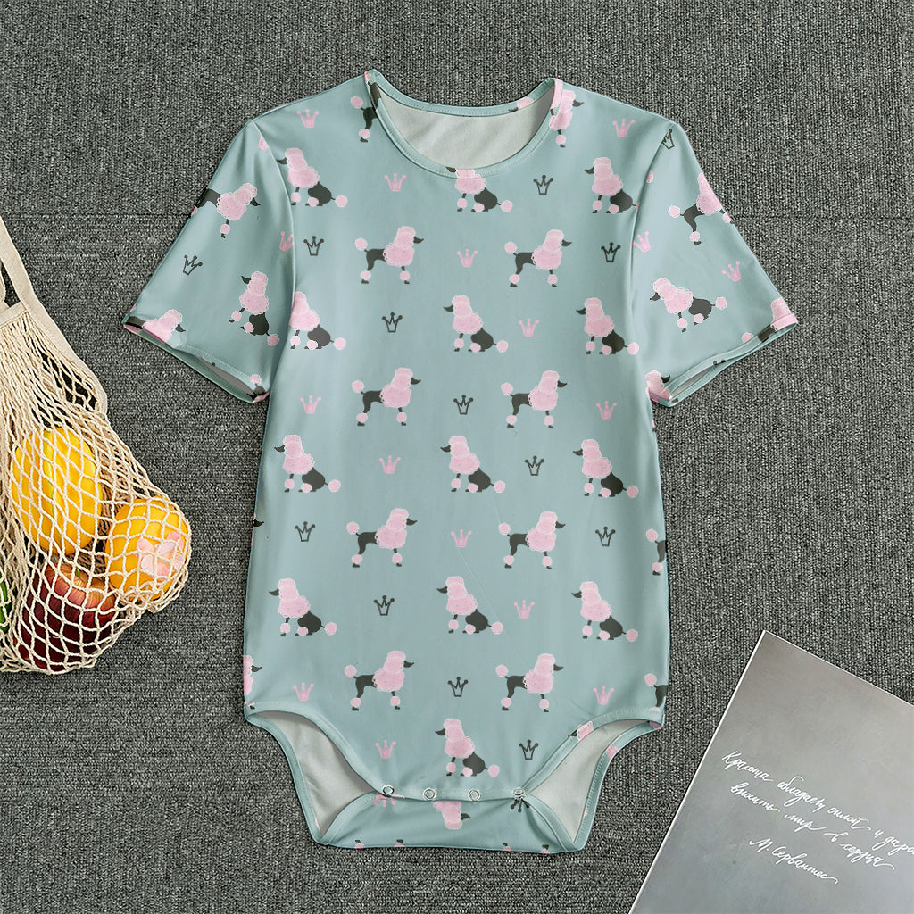 Poodle And Crown Pattern Print Men's Bodysuit