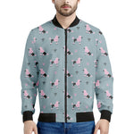 Poodle And Crown Pattern Print Men's Bomber Jacket