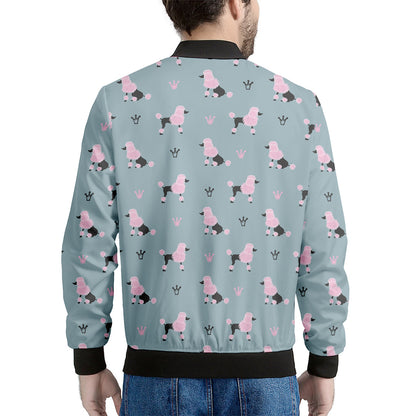 Poodle And Crown Pattern Print Men's Bomber Jacket
