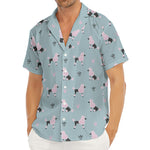 Poodle And Crown Pattern Print Men's Deep V-Neck Shirt