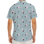 Poodle And Crown Pattern Print Men's Deep V-Neck Shirt