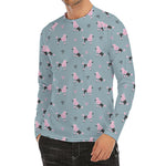 Poodle And Crown Pattern Print Men's Long Sleeve Rash Guard
