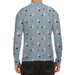 Poodle And Crown Pattern Print Men's Long Sleeve Rash Guard