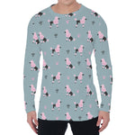 Poodle And Crown Pattern Print Men's Long Sleeve T-Shirt