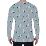 Poodle And Crown Pattern Print Men's Long Sleeve T-Shirt