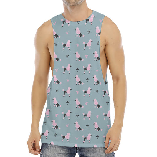 Poodle And Crown Pattern Print Men's Muscle Tank Top