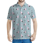 Poodle And Crown Pattern Print Men's Polo Shirt