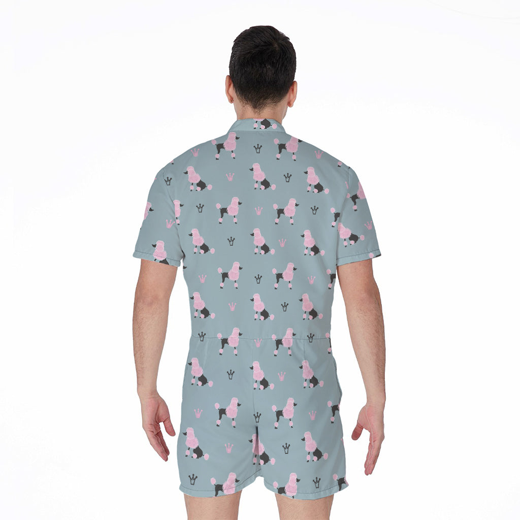 Poodle And Crown Pattern Print Men's Rompers