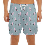 Poodle And Crown Pattern Print Men's Split Running Shorts
