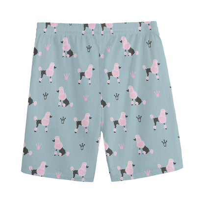 Poodle And Crown Pattern Print Men's Sports Shorts