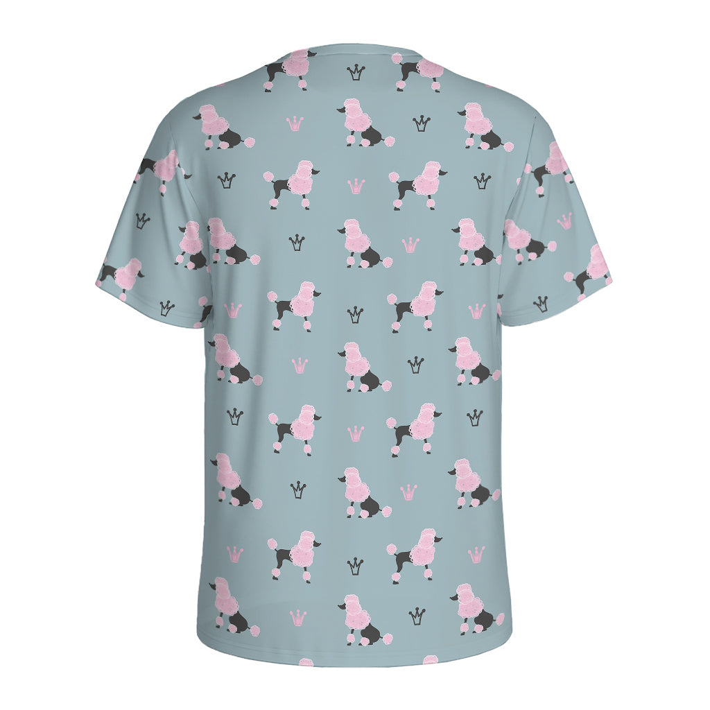 Poodle And Crown Pattern Print Men's Sports T-Shirt