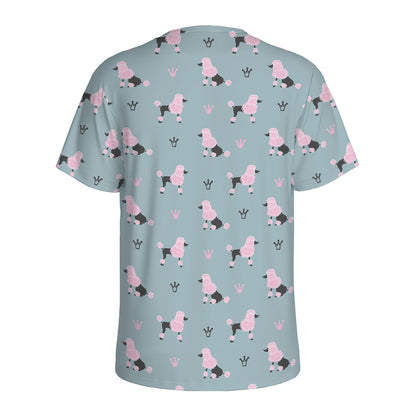 Poodle And Crown Pattern Print Men's Sports T-Shirt