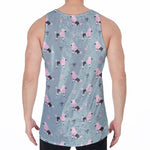 Poodle And Crown Pattern Print Men's Velvet Tank Top