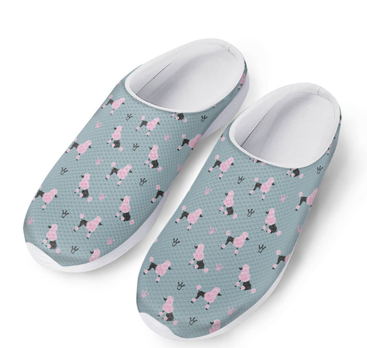 Poodle And Crown Pattern Print Mesh Casual Shoes