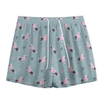 Poodle And Crown Pattern Print Mesh Shorts