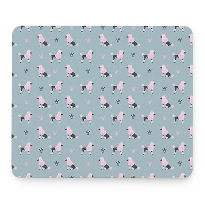 Poodle And Crown Pattern Print Mouse Pad