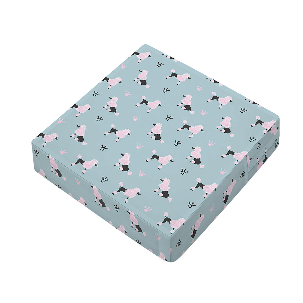 Poodle And Crown Pattern Print Outdoor Seat Cushion Cover