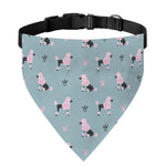 Poodle And Crown Pattern Print Over The Collar Dog Bandana