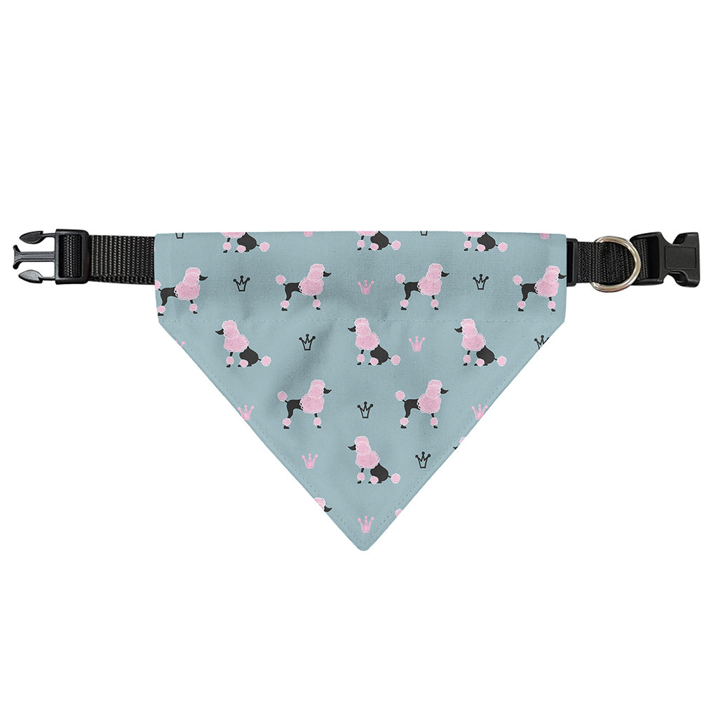 Poodle And Crown Pattern Print Over The Collar Dog Bandana