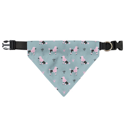 Poodle And Crown Pattern Print Over The Collar Dog Bandana