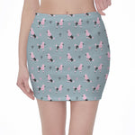 Poodle And Crown Pattern Print Pencil Mini Skirt