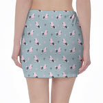 Poodle And Crown Pattern Print Pencil Mini Skirt