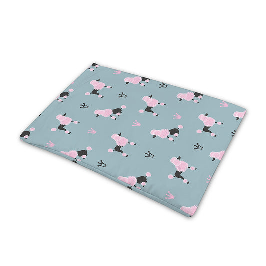 Poodle And Crown Pattern Print Pet Cooling Mat Cover