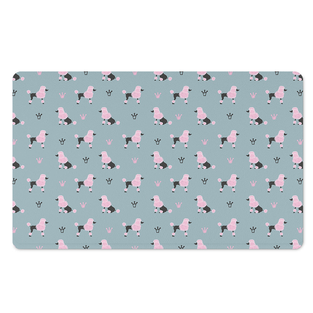 Poodle And Crown Pattern Print Polyester Doormat