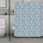 Poodle And Crown Pattern Print Polyester Shower Curtain