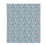Poodle And Crown Pattern Print Polyester Shower Curtain