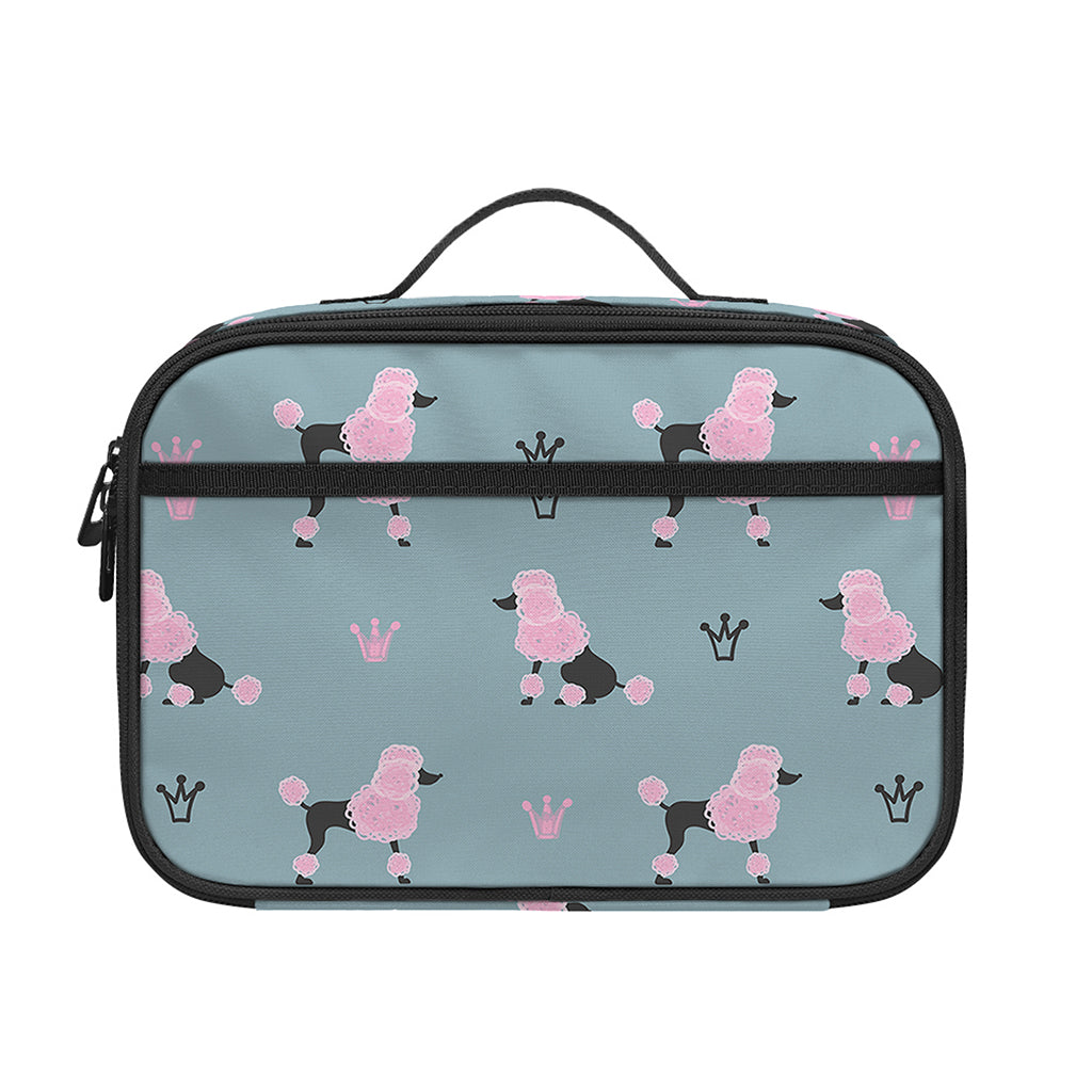 Poodle And Crown Pattern Print Portable Lunch Bag